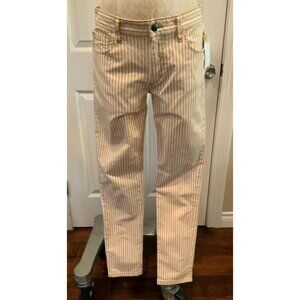 Joe's Jeans Light Orange & White Vertical Striped "Slim Fit" Pants, Size 26